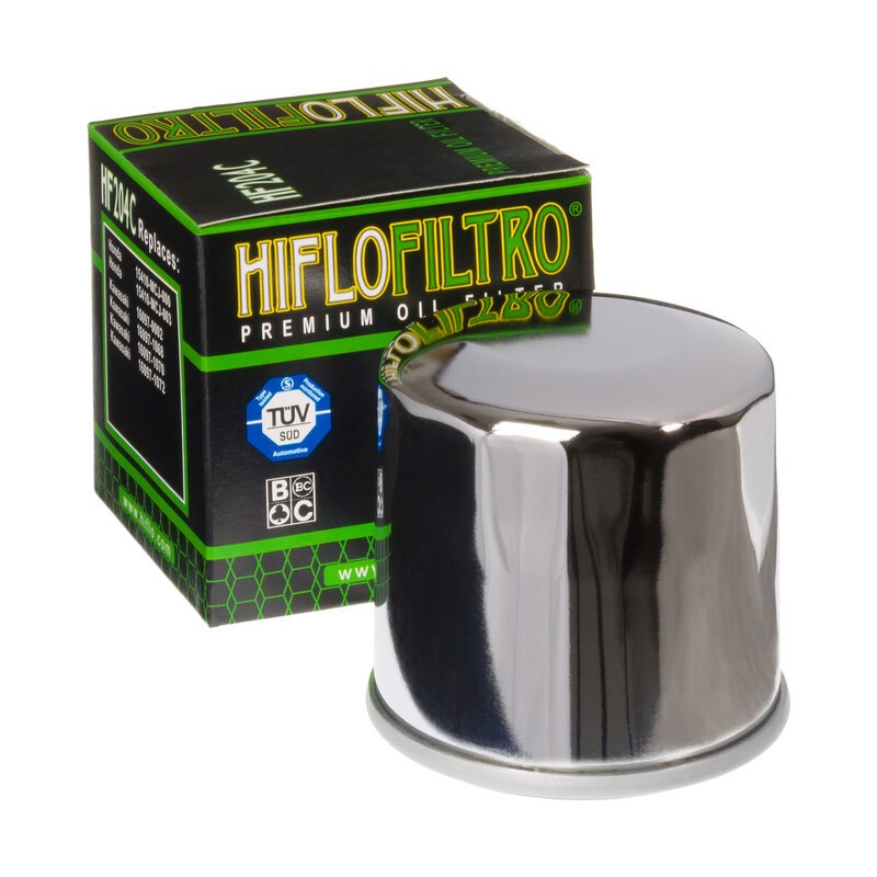Filtro de aceite HIFLOFILTRO cromo - HF204C - motoscamaralweb.com Filtro de aceite HIFLOFILTRO cromo - HF204C - motoscamaralweb.com
