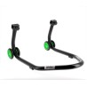Caballete trasero BIHR Home Track soporte en L color negro mate y ruedas verdes - motoscamaralweb.com