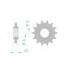 Piñón AFAM acero estándar 20612 - Paso 525 - motoscamaralweb.com