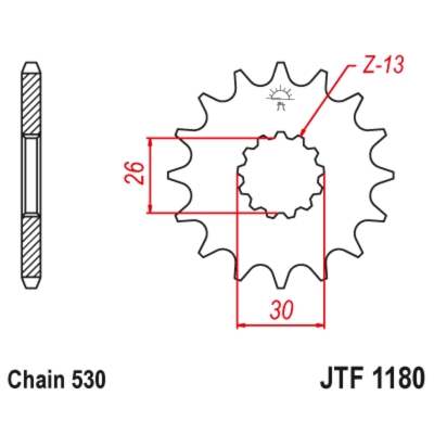 Piñón con goma anti-ruido JT SPROCKETS acero 1180 - 530 - motoscamaralweb.com