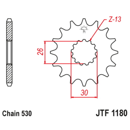 Piñón con goma anti-ruido JT SPROCKETS acero 1180 - 530 - motoscamaralweb.com