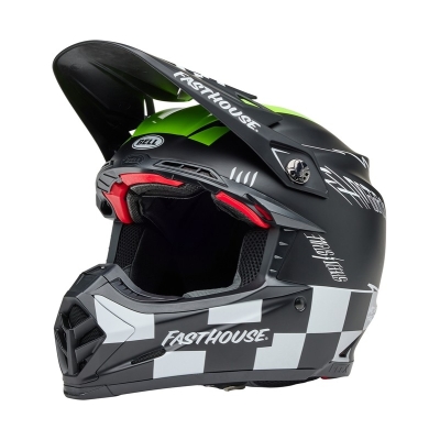 Casco BELL Moto-9S Flex - Fasthouse Smoke Bomb Matte Gloss Black/HiViz Yellow - motoscamaralweb.com