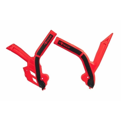 Protector de Chasis Bi-Material RACETECH Rojo / Negro - motoscamaralweb.com