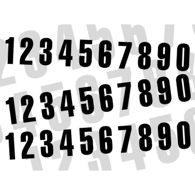 Numeros de carrera negro - Pack de 3 Uds BLACKBIRD PVC 5048/20/0 - motoscamaralweb.com