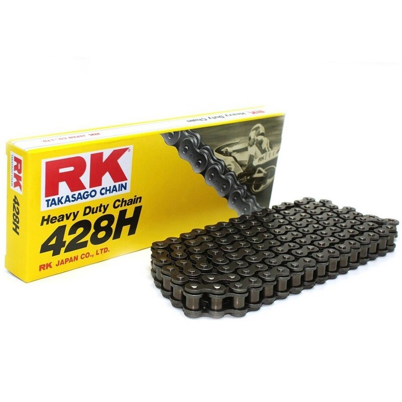 Cadena RK 428HSB con 112 eslabones negro - motoscamaralweb.com Cadena RK 428HSB con 112 eslabones negro - motoscamaralweb.com