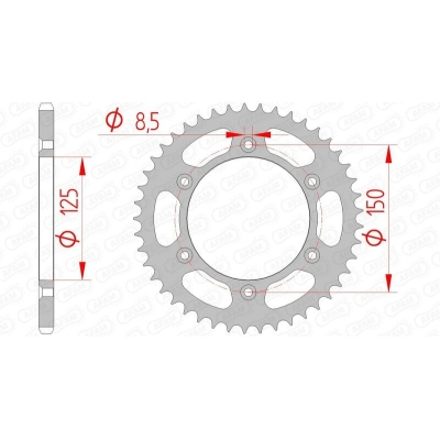 Corona AFAM acero estándar 71304 - Paso 520 - motoscamaralweb.com