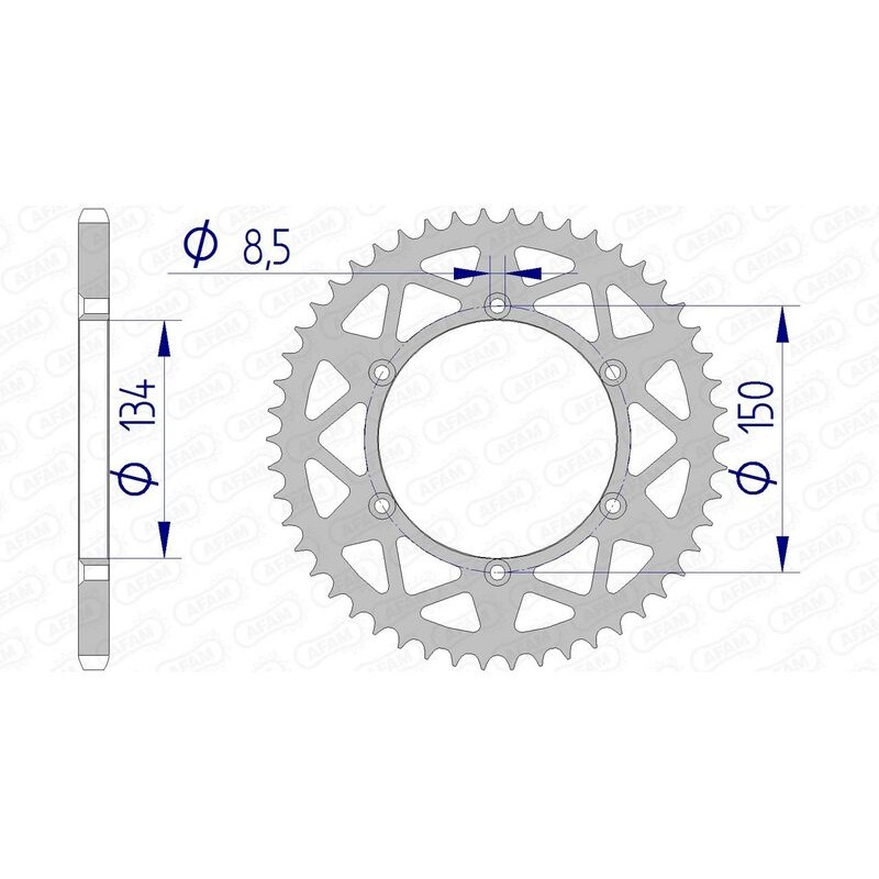 Corona AFAM aluminio ultraligera autolimpiable 17206 - Paso 520 - motoscamaralweb.com Corona AFAM aluminio ultraligera autolimpiable 17206 - Paso 520 - motoscamaralweb.com