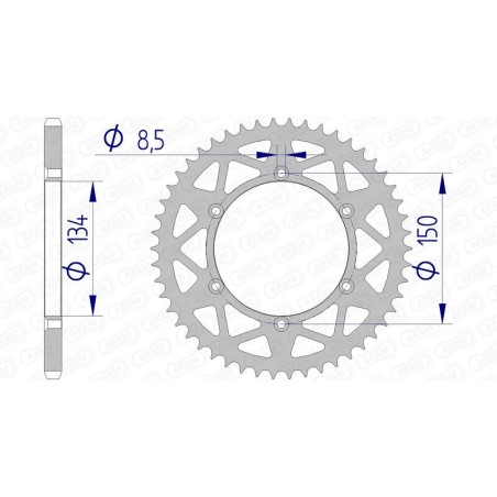 Corona AFAM aluminio ultraligera autolimpiable 17206 - Paso 520 - motoscamaralweb.com