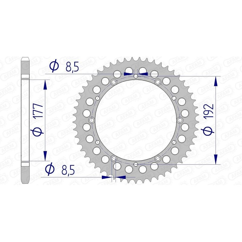 Corona AFAM aluminio 63300 - Paso 520 - motoscamaralweb.com Corona AFAM aluminio 63300 - Paso 520 - motoscamaralweb.com