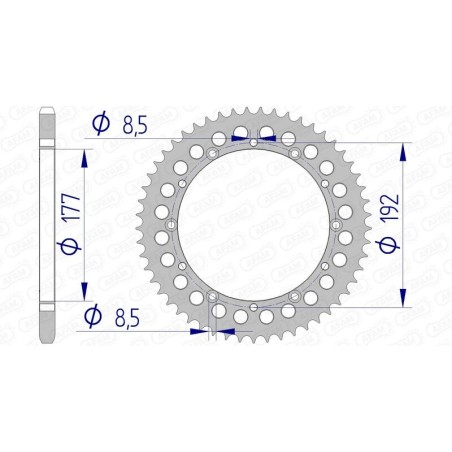 Corona AFAM aluminio 63300 - Paso 520 - motoscamaralweb.com