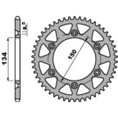 Corona PBR aluminio ultra-light 489 - 520 - motoscamaralweb.com