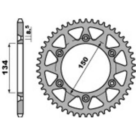 Corona PBR aluminio ultra-light 489 - 520 - motoscamaralweb.com