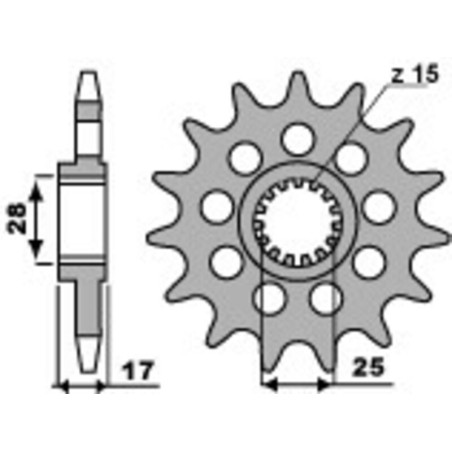 Piñón PBR acero estándar 2249 - 525 - motoscamaralweb.com