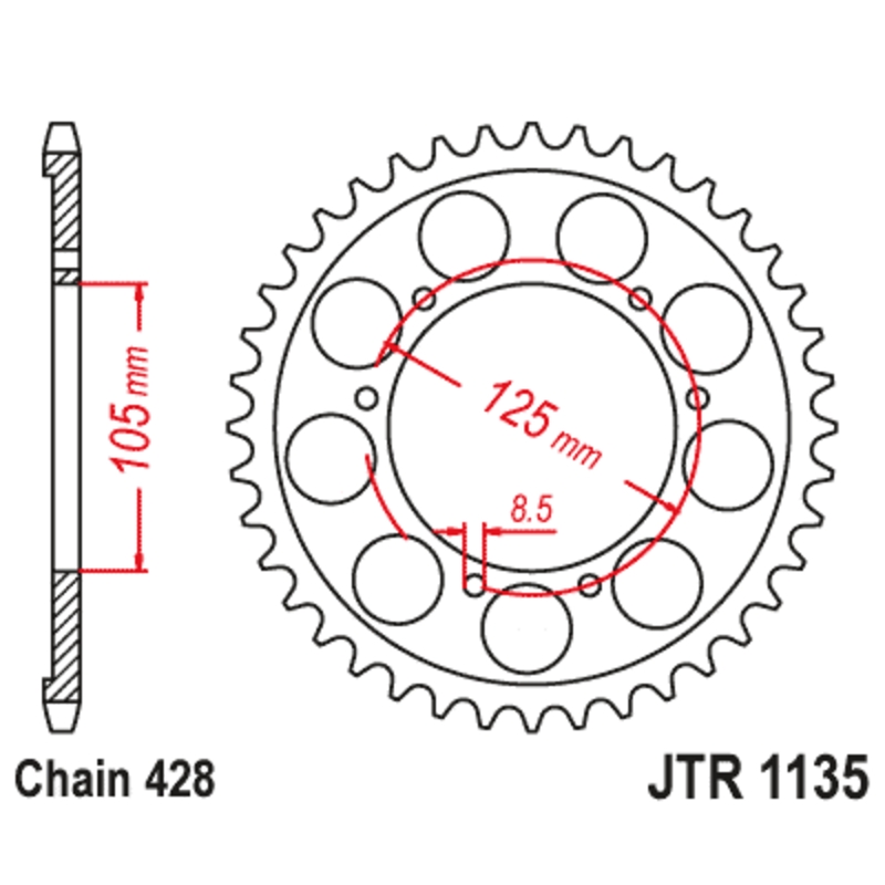 Corona JT SPROCKETS acero estándar 751 - Paso 525 - motoscamaralweb.com Corona JT SPROCKETS acero estándar 751 - Paso 525 - motoscamaralweb.com