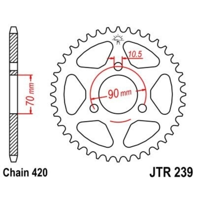 Corona JT 239 de acero con 47 dientes - motoscamaralweb.com