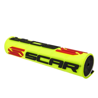 Protector/morcilla de manillar SCAR 3D (para manillar con barra) - Amarillo flúor - motoscamaralweb.com