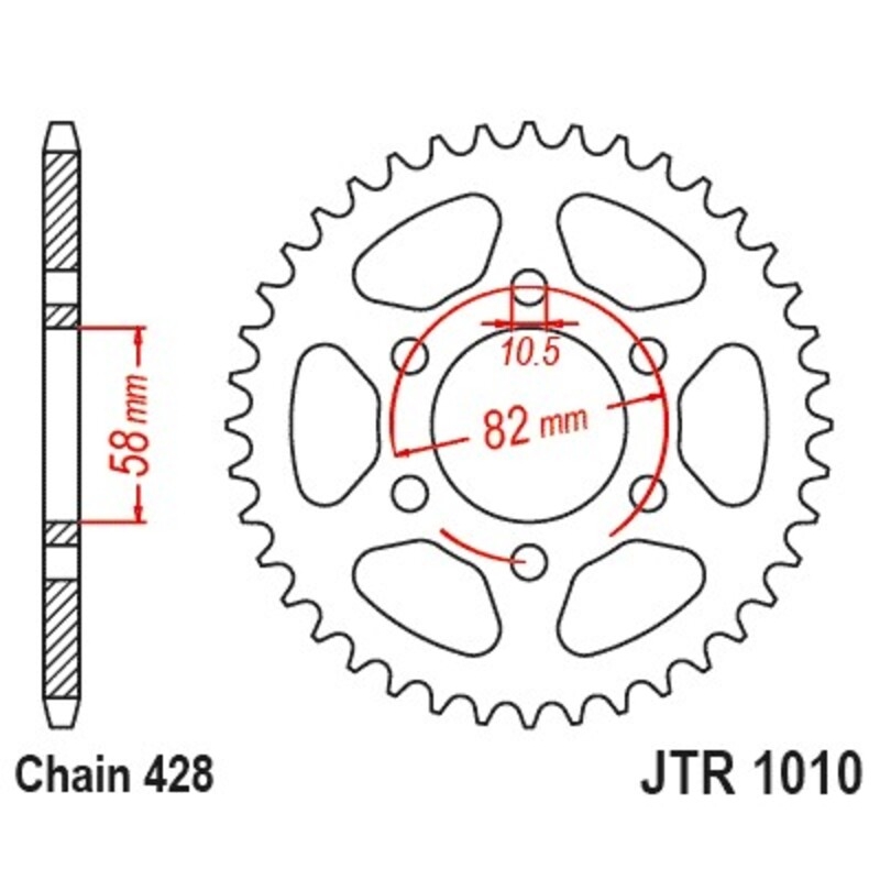 Corona JT SPROCKETS acero 1010 - 428 - motoscamaralweb.com Corona JT SPROCKETS acero 1010 - 428 - motoscamaralweb.com
