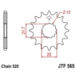 Piñón JT 565 de acero con 13 dientes - motoscamaralweb.com
