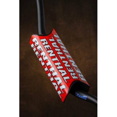 Protector/Morcilla de manillar sin barra superior equipo oficial Renthal rojo P274 - motoscamaralweb.com