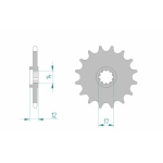 Piñón AFAM acero estándar 58102 - Paso 420 - motoscamaralweb.com