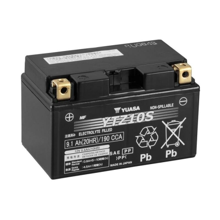 Yuasa battery YTZ10S Wet Charged (cargada y activada) - motoscamaralweb.com