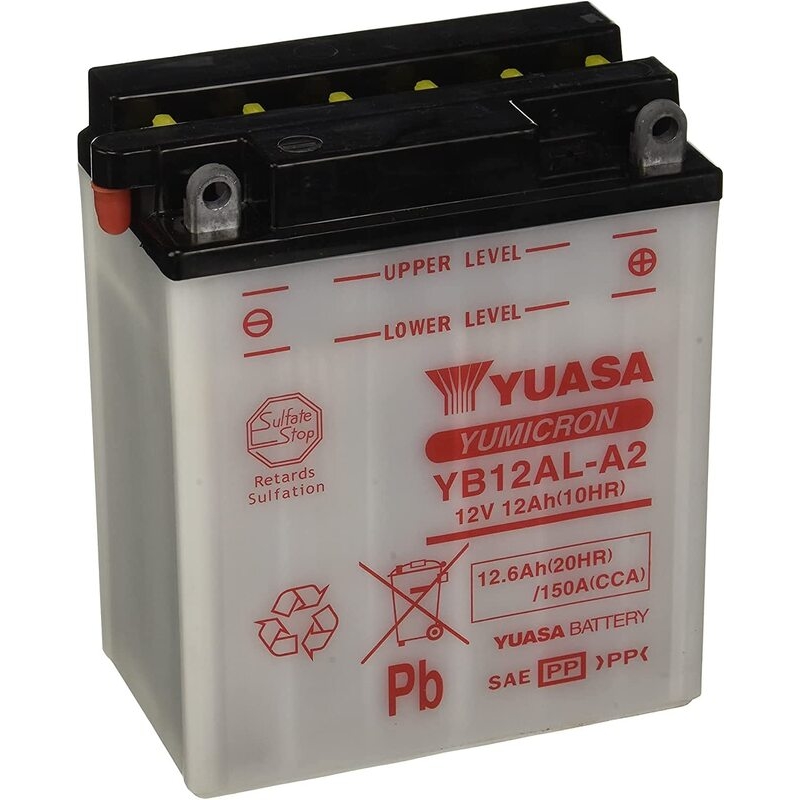 Batería YUASA YB12AL-A2 Combipack (con electrolito) - motoscamaralweb.com Batería YUASA YB12AL-A2 Combipack (con electrolito) - motoscamaralweb.com