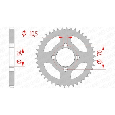 Corona AFAM acero estándar 10229 - Paso 428 - motoscamaralweb.com
