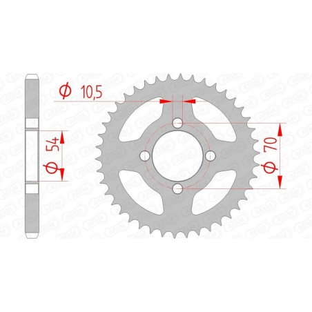 Corona AFAM acero estándar 10229 - Paso 428 - motoscamaralweb.com