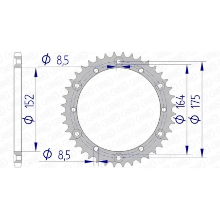 Corona AFAM aluminio 13500 - Paso 520 - motoscamaralweb.com