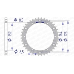 Corona AFAM aluminio 13500 - Paso 520 - motoscamaralweb.com