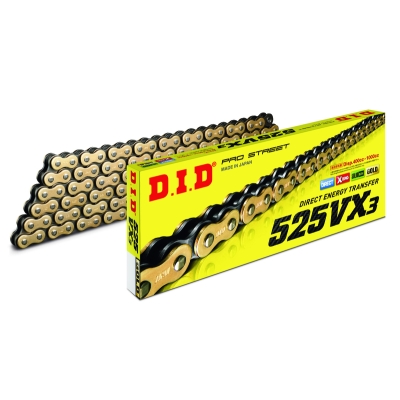 Cadena D.I.D 525VX3 X-Ring - Paso 525 - motoscamaralweb.com