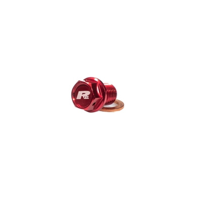 Tapón de vaciado magnético RFX (rojo) [M8 x 20 mm x 1.25] - motoscamaralweb.com