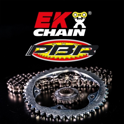 Kit cadena EK/PBR 525ZVX3 15/45 - corona estándar - motoscamaralweb.com