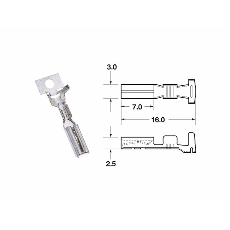 Terminal de cable hembra serie 090 SMTO BIHR Ø0.85mm²/1.25mm² - 50uds - motoscamaralweb.com