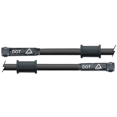 Latiguillo metálico negro Venhill 325mm tuercas negras - motoscamaralweb.com