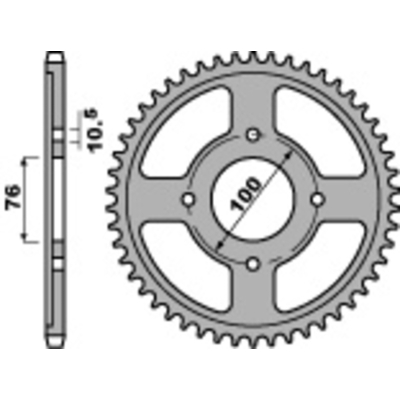 Corona PBR acero C45 estándar 803 - 428 - motoscamaralweb.com