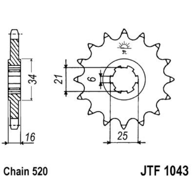 Piñon JT 1043 de acero con 14 dientes - motoscamaralweb.com
