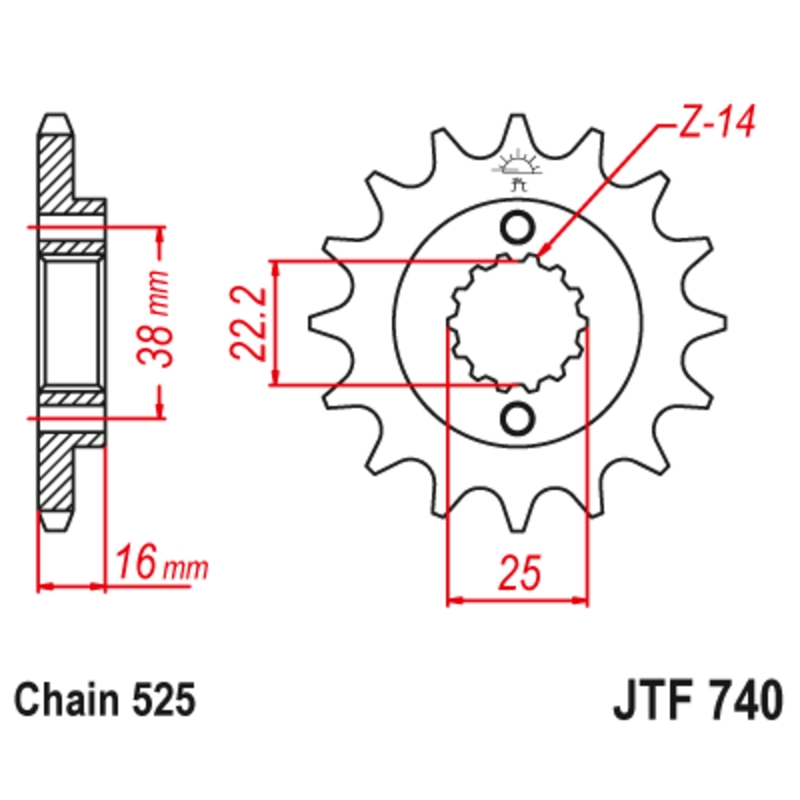 Piñón con goma anti-ruido JT SPROCKETS acero 740 - 525 - motoscamaralweb.com Piñón con goma anti-ruido JT SPROCKETS acero 740 - 525 - motoscamaralweb.com