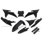 Kit de plástica UFO completo con protectores de horquilla - Negro - motoscamaralweb.com