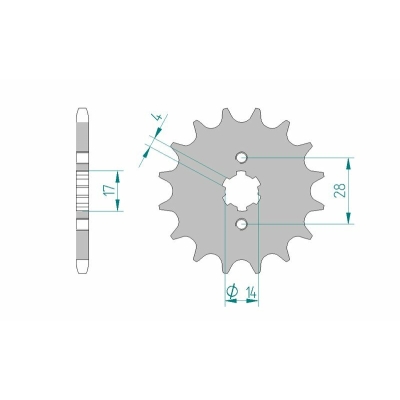 Piñón AFAM acero estándar 49200 - Paso 428 - motoscamaralweb.com