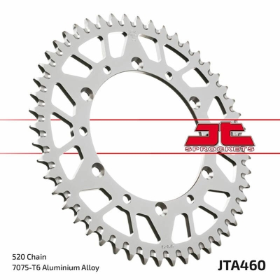 Corona JT Aluminio negro JT 460 con 50 dientes - motoscamaralweb.com
