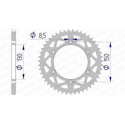 Corona AFAM aluminio 13323 - Paso 520 - motoscamaralweb.com