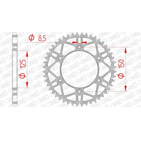 Corona AFAM acero autolimpiable 71304 - Paso 520 - motoscamaralweb.com