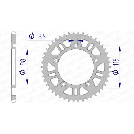 Corona AFAM aluminio 72101 - Paso 420 - motoscamaralweb.com