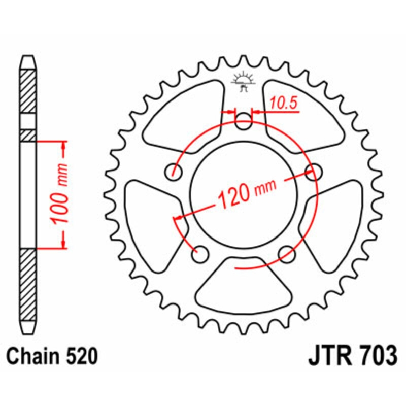 Corona JT SPROCKETS acero estándar 703 - Paso 520 - motoscamaralweb.com Corona JT SPROCKETS acero estándar 703 - Paso 520 - motoscamaralweb.com