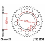 Corona JT SPROCKETS acero estándar 1134 - Paso 428 - motoscamaralweb.com