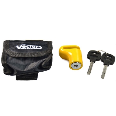 Candado de disco VECTOR Disc Mini - Ø5mm - Amarillo - motoscamaralweb.com