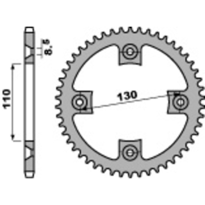 Corona PBR acero C45 estándar 4306 - 420 - motoscamaralweb.com