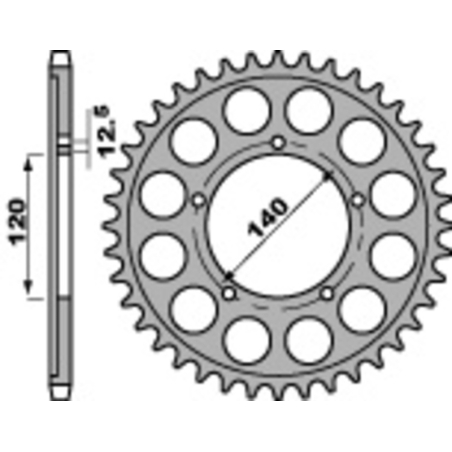 Corona PBR acero C45 estándar 4459 - 530 - motoscamaralweb.com