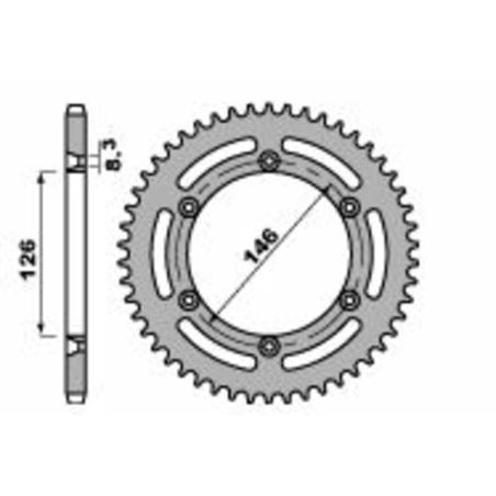Corona PBR acero C45 estándar 805 - 428 - motoscamaralweb.com